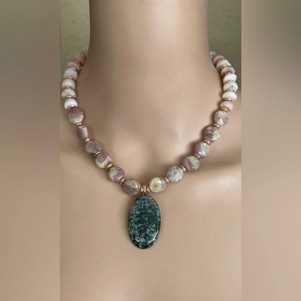 18-1/2 inch Peruvian Pink Opal bead necklace NWOT - Picture 13 of 13
